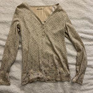 Long sleeve waffle shirt